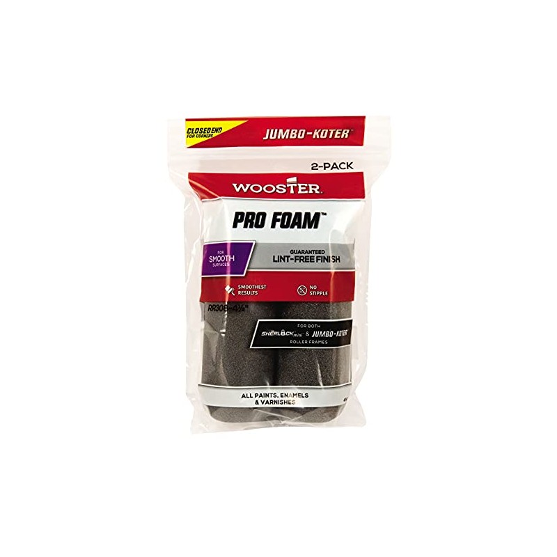 Wooster Brush RR308-4-1/2 Pro Foam, 2-Pack, 4-1/2-Inch