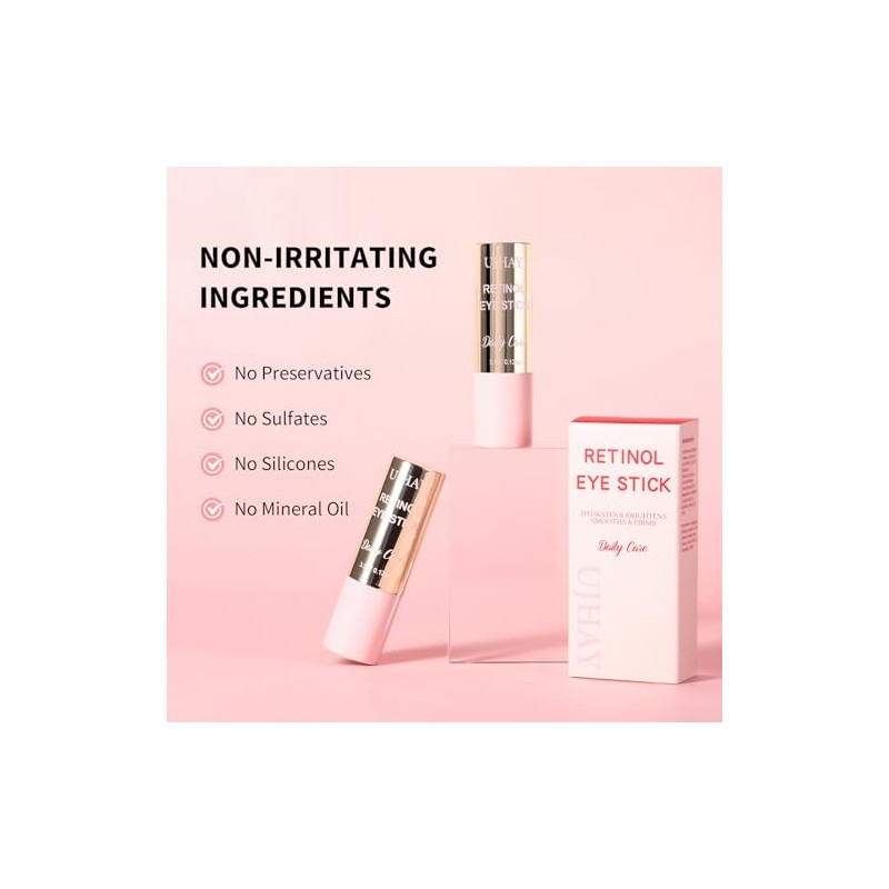 UJhay Retinol Eye Stick - Anti-Aging Balm with Caffeine &