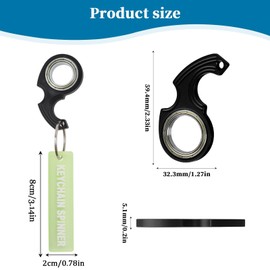 Fokroin Pack of 4 Spinning Keychain Keys, Fidget Spinner Keyring, Key Fob Spinner, Ring Toy for Finger Training, Suitable for Children and Adults, Fingertip Key Ring, Green, blue, red, black