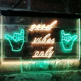 AdvPro 2C Good Vibes Only Hands Party Dance Disco Decoration Dual Colour LED Bar Light Neon Light Advertising Neon Sign st6-i3077