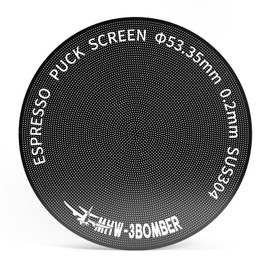MHW-3BOMBER Puck Screen 54 mm, 0.2 mm Thick Stainless Steel 180μm Espresso Strainer for Portafilter, Espresso Accessories Metal Coffee Filter, Reusable Espresso Filter for 53.35 mm Porta Filter Model