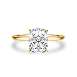 Effinny 2.5ct Elongated Cushion Cut Moissanite Engagement Ring,Genuine D Color VVS1 Clarity,925 Sterling Silver Solitaire Promise Ring for Wedding,Daily,Travel,Party (Yellow Gold, 9)