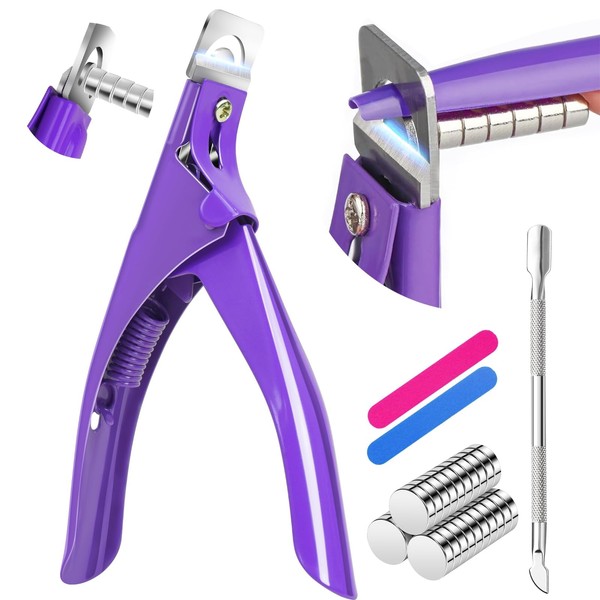 IUHFSIFS Upgade Acrylic Nail Cutter with Sizer Magnet【100% Accurate Measurement】Nail