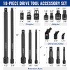 WORKPRO 18-Piece Impact Socket Extension Set, Includes Socket Adapters, Ratchet