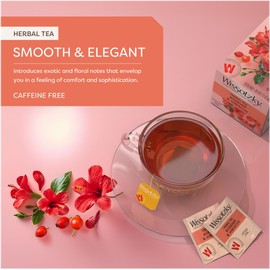 Wissotzky Rosehip & Hibiscus Herbal Tea (6 Pack - 120 Tea Bags) | Exotic Blend | Caffeine Free Tea | Immune Boost