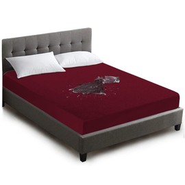Full Size Mattress Protector - 15" Deep Pocket Fitted Style Waterproof Mattress Protection Pad Cover Skin-Friendly, Super Soft & Breathable Bed Protection Against Moisture, Spills, Stains - Burgundy