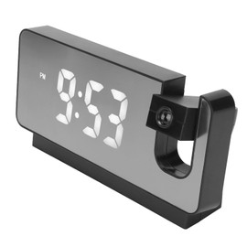 MENDUNER Digital Alarm Clock with Projection, Projection Alarm Clock, Time Date Temperature Display, 180 Degree Wide Angle HD LED Screen Projectable Clock for Home (Black)