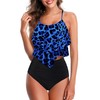 Trajes de baño tankini para mujer, con volantes y control