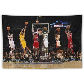 Basketball Player Basketball Jump Shot Basketball Tapestry Basketball Flags For Room Wall Hanging Art Decorative Teen Boys Bedroom College Dorm Decor - Color: 60x40in/ 152cm(width) x 102cm(heigh