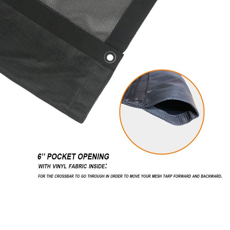 leaveshade Dump Truck Mesh Tarp 7'X10' - (Black) Heavy Duty