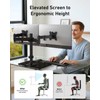 HUANUO Freestanding Dual Monitor Stand, 32 Inch Dual Monitor Mount