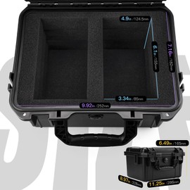 QINGUANG Graded Card Storage Box,Trading Card Case with 4 Foam Dividers,IP67 Waterproof PSA Slab Case for PSA/CSG/CGC/SGC/BGS Top Loaders Sports Cards