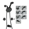 LIWEIKE Matte Black 2 Handle Shower Faucet Set, Wall Mount