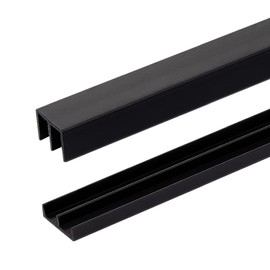 Randall Manufacturing 1/4" Plastic Sliding Door Track (Black, 4 FT Long)
