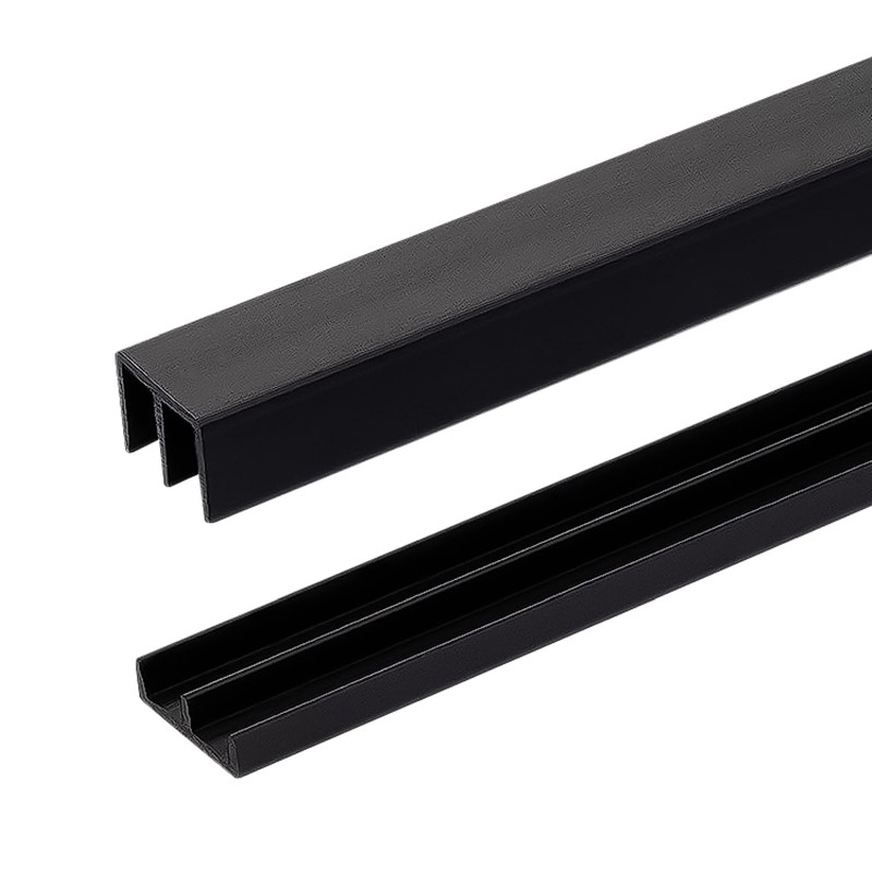 Randall Manufacturing 1/4" Plastic Sliding Door Track (Black, 4 FT