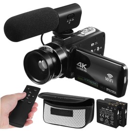 Operitacx Digitalkamera Touchscreen Hd Videokamera für Vlogging Tragbar Leicht mit Mikrofon Hohe Auflösung Vielseitige Nutzung für Kreative Projekte