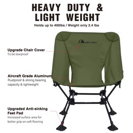 MOON LENCE Portable Camping Chair, Backpacking Chair, Ultralight & Compact, 350 lbs Capacity, for Outdoor Camp, Travel, Beach, Picnic, Hiking