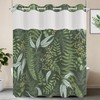 Xiazhilaio No Hook Plant Shower Curtain with Snap in Liner,