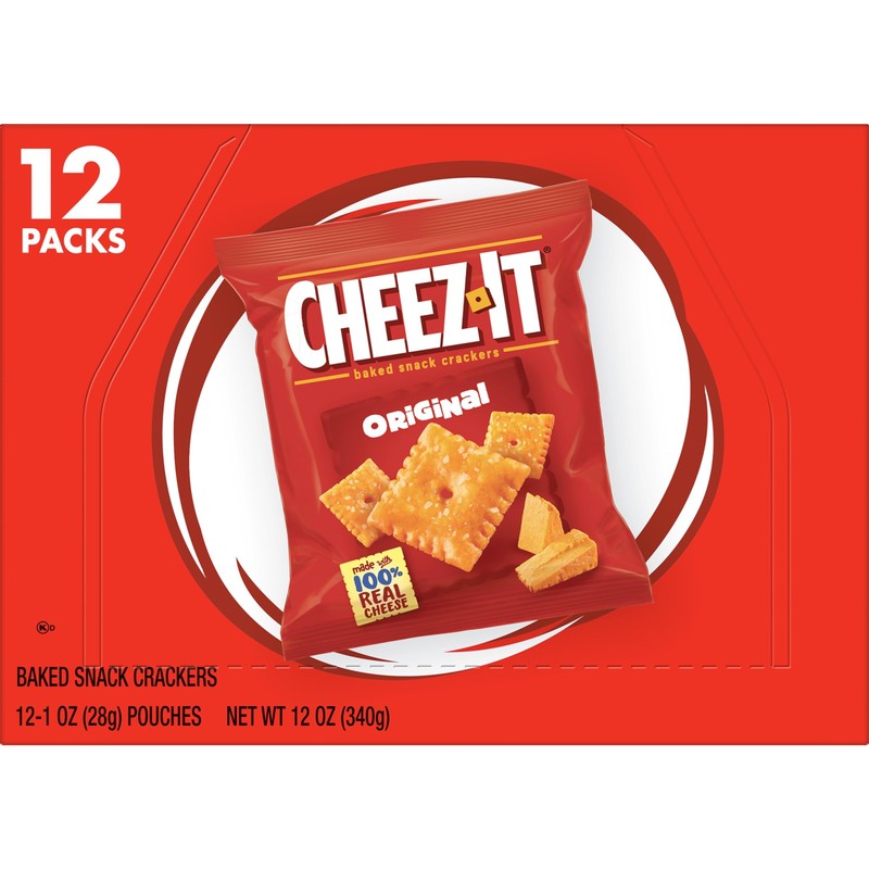 Cheez-It Baked Snack Cheese Crackers, Original, Single Serve, 1 oz