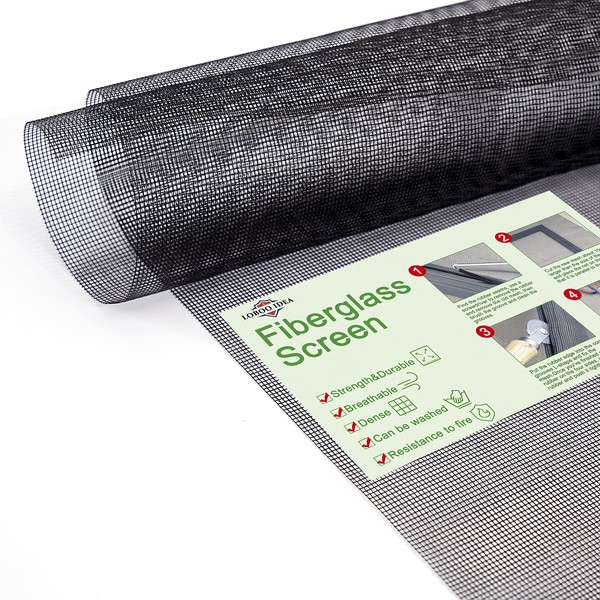 Window Screen Mesh, Loboo Idea Fiberglass Screen Replacement Mesh, Warehouse