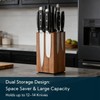 KITCHENDAO Magnetic Knife Block without Knives, 360° Rotatable Acacia Wood
