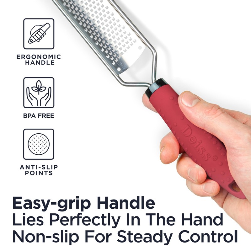 Deiss PRO Lemon Zester & Heavy Duty Cheese Grater &