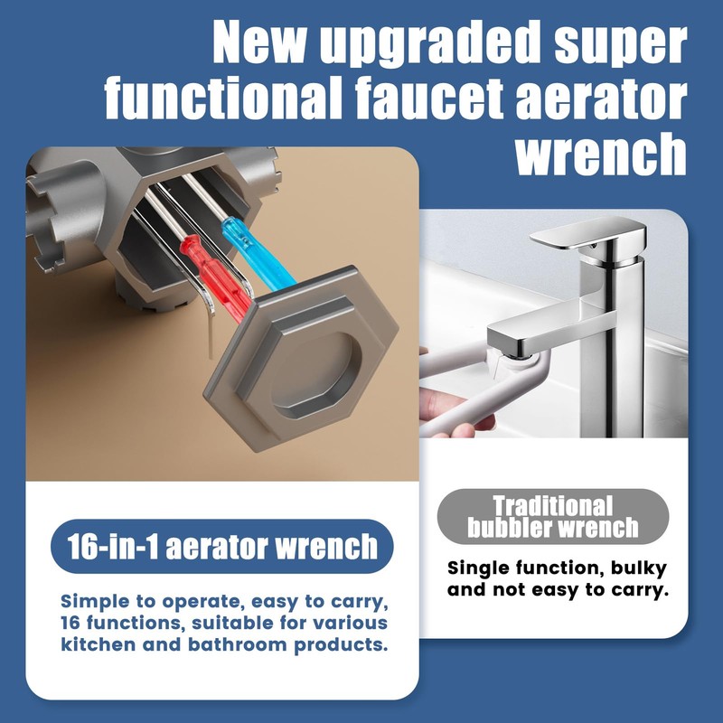 Allisway Tap Strainer Key, Key, Plumbing Tool, Tap Descaler Attachment,