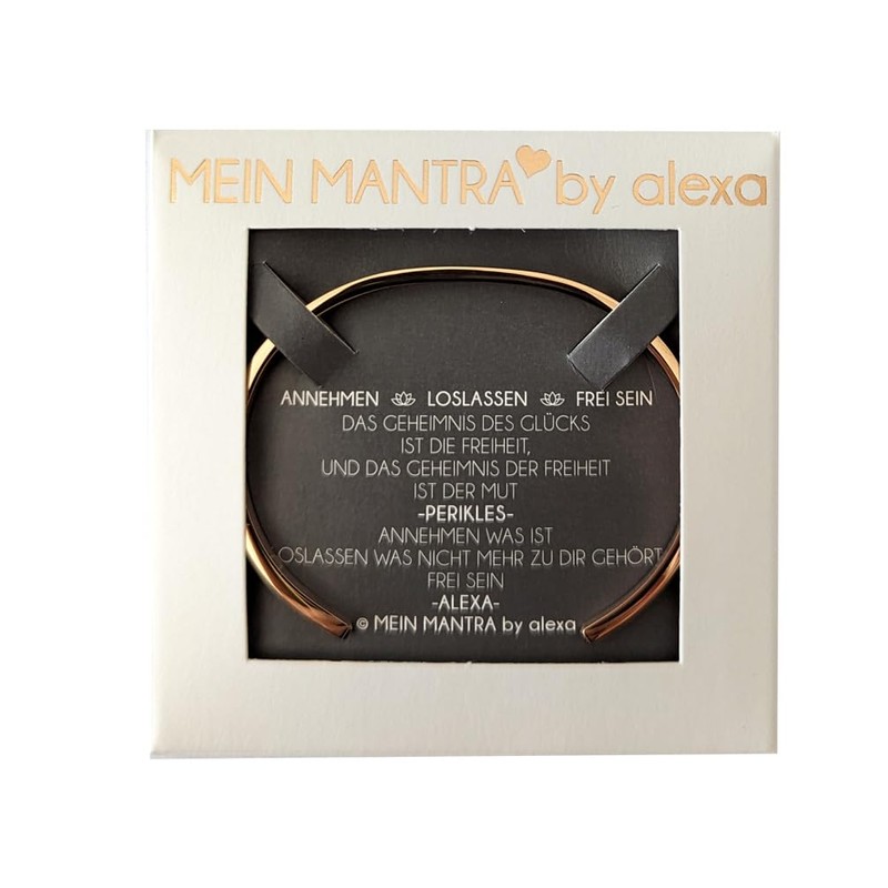 Elegant Bangle Silver or Rose Gold with Mantra and Saying