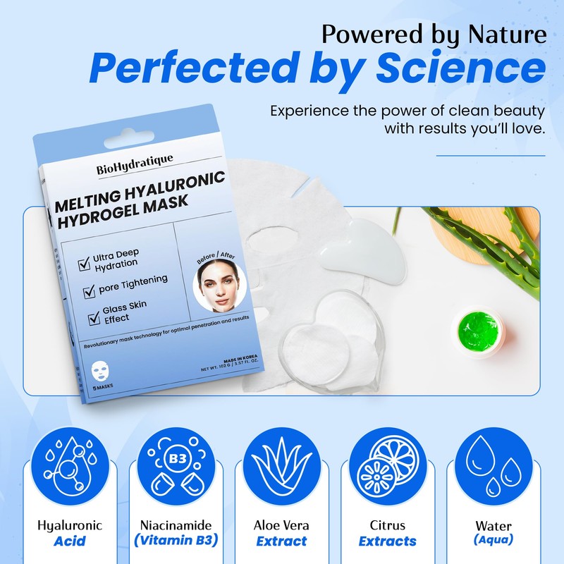 Bio Hydratique Hyaluronic Acid Melting Face Mask - Dermatologist Tested,