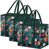 3PCS bolsas de la compra reutilizables,plegables,con base y asas reforzadas