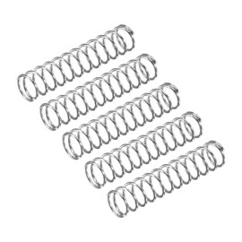 sourcing map Compression Spring, 5Pcs 304 Stainless Steel, 8mm OD, 0.8mm Wire Size, 40mm Free Length, Silver Tone