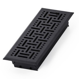 Floor Vent Covers 4x10, 2 Packs Air Floor Vent Covers Heavy Duty Classic Checkered Adjustable Rust Proof Finish Floor Register Vent Cover for Home Floor, Sidewall,Black