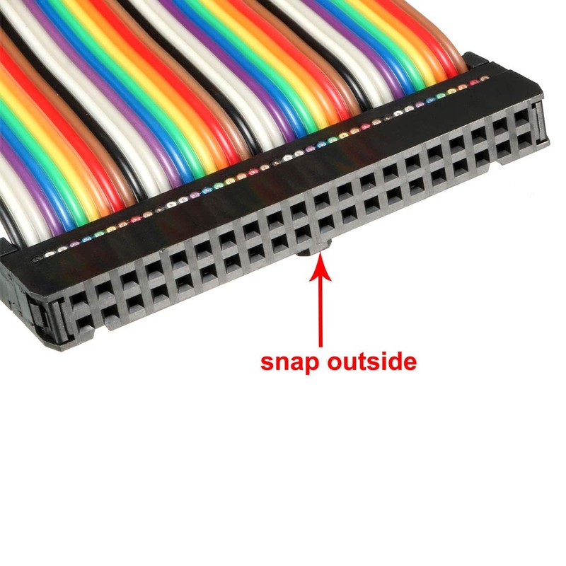 sourcing map IDC Ribbon Cable Coloured Rainbow Wire 40 Pins