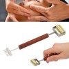 Face Massage Roller Copper Wooden Handle Promote Blood Circulation Double