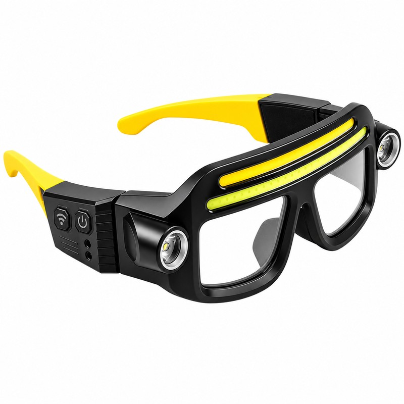 Rechargeable LED Light Glasses for Hands-Free Work – Motion Sensor,