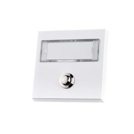 Huber Bell Plate Single Surface-Mounted Rectangular Real Metal with Stainless Steel Name Plate, orange