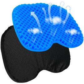 STATABSTA 2PCS Anti Slip Kayak Gel Seat Cushion with Cover, Waterproof Seat Cushion Kayak Seat Pad for Sit in Inflatable Kayak, Canoe & Boat Fishing, Rowing, Lifetime Kayak Accessories (Blue)