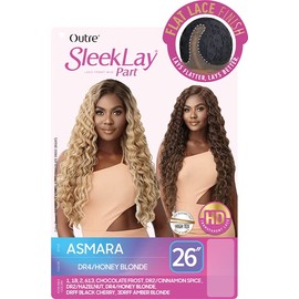Outre Synthetic Hair Sleeklay Part HD Lace Front Wig - ASMARA, Long Deep Curl Wig Style, High Heat Resistant Wigs (613, Pure Blonde)