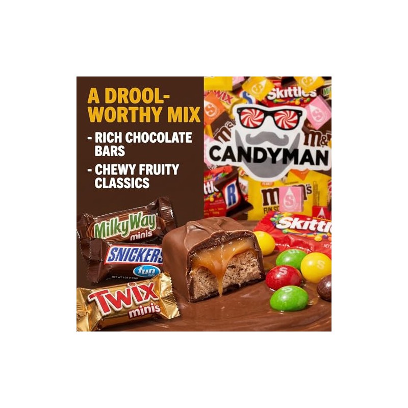 CANDYMAN Bulk Candy Variety Pack, 4 Pound Assorted Chocolate Candy