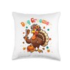 Dog Groomer Job Thanksgiving Flowers Turkey Matching Team Throw Pillow