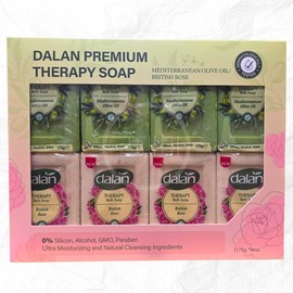 Dalan Premium Therapy Soap 175g x 8 packs / Rose Olive natural handmade soap / 달란 프리미엄 테라피 솝 175g x 8입 / 로즈 올리브 천연방식 제조 핸드메이드비누