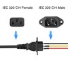 PNGKNYOCN IEC C14 Panel Mount Plug Adapter,10A 250V 3 Pin