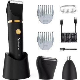 Scttomon Electric Groin Hair Trimmer Cordless Ball Trimmer for Men Body Shaver Nose Hair
