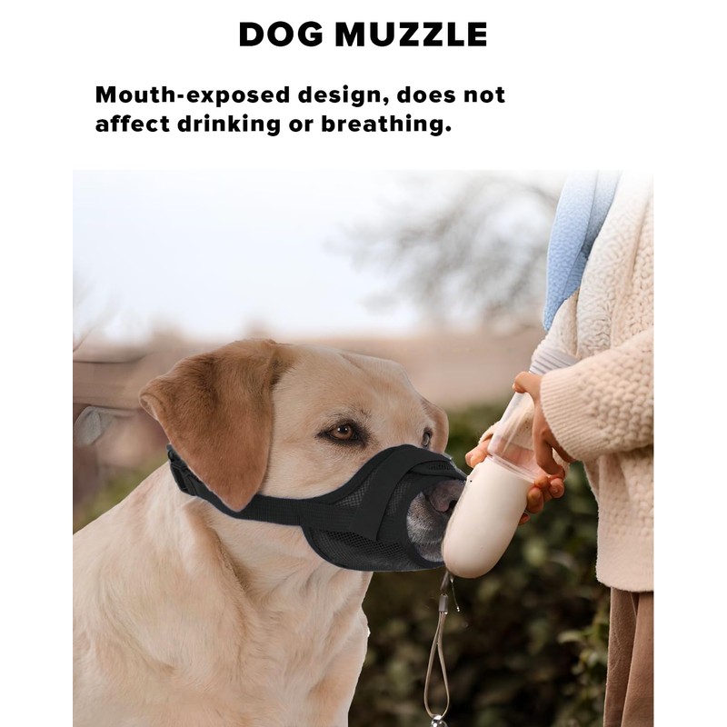Soft Mesh Dog Muzzle 2-Pack, No Bite Escape-Proof Design, Breathable