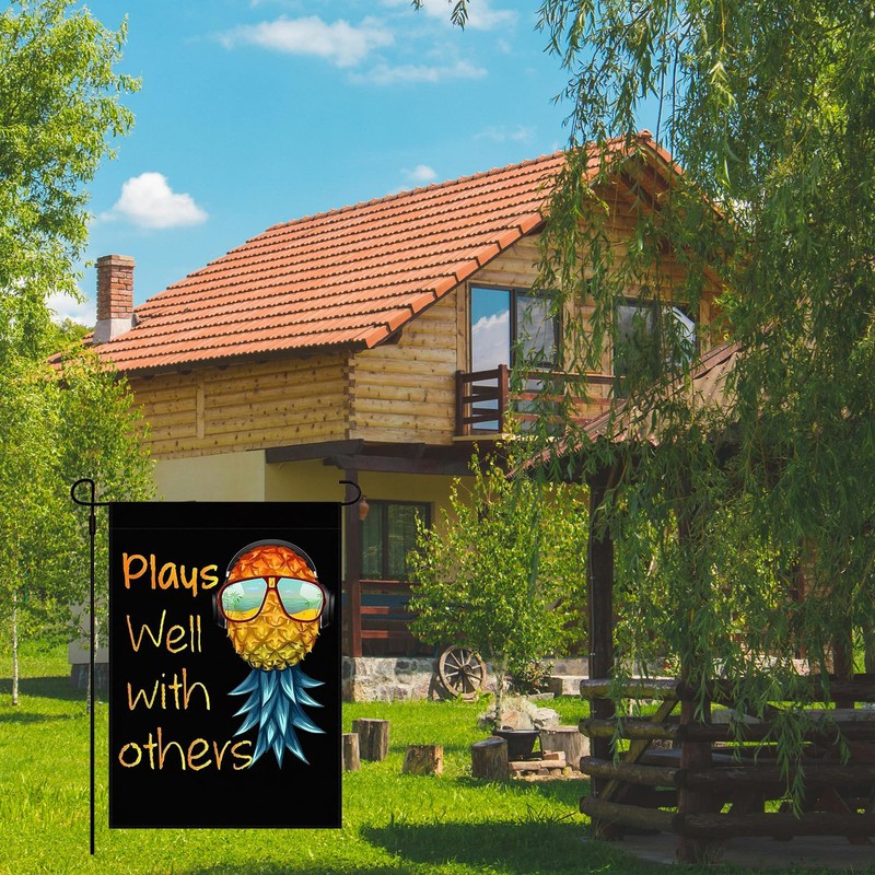 IOppWin Upside Down Pineapple Flags, Swinger Party Flag, Double-Sided Linen,