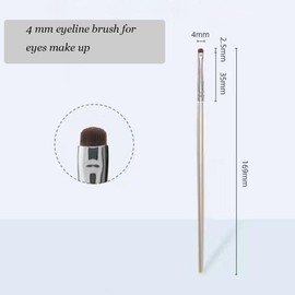 SALOCY Mini Smudge Brush for Eyeliner,2 PCS Small Smudge Brush for Precision Eyeshadow and Eyeliner,Eyeliner Brush for Powder Gel Cream Liquid Concealer,Eye Makeup Brush Set