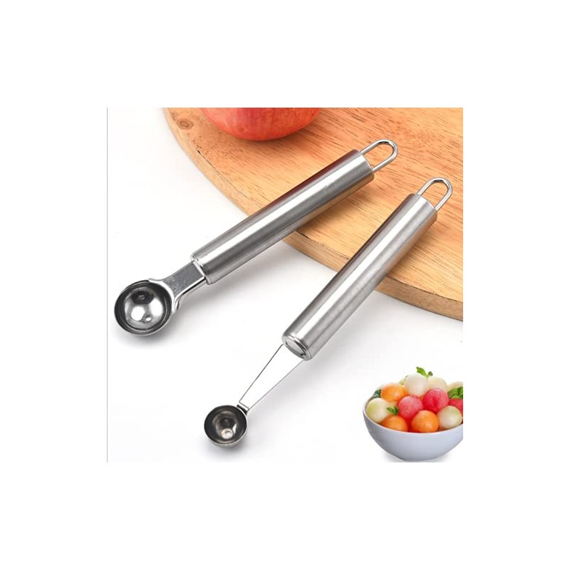 Set of 2 Fruit Spoon, Carving Tool, Hollow Out Spoon,