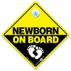 Newborn on Board Sign, Yellow and Black Baby on Board