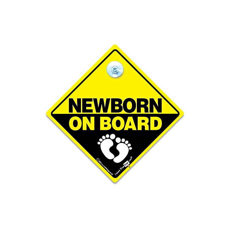 Newborn on Board Sign, Yellow and Black Baby on Board