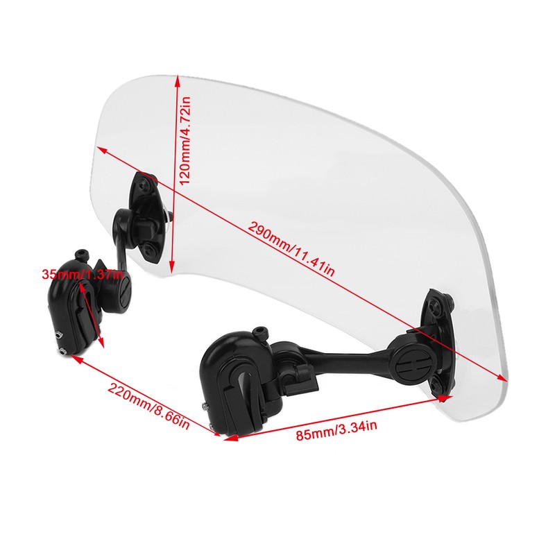Motorcycle Windshield Extension Heighten Windscreen Adjustable Wind Rain Air Deflector